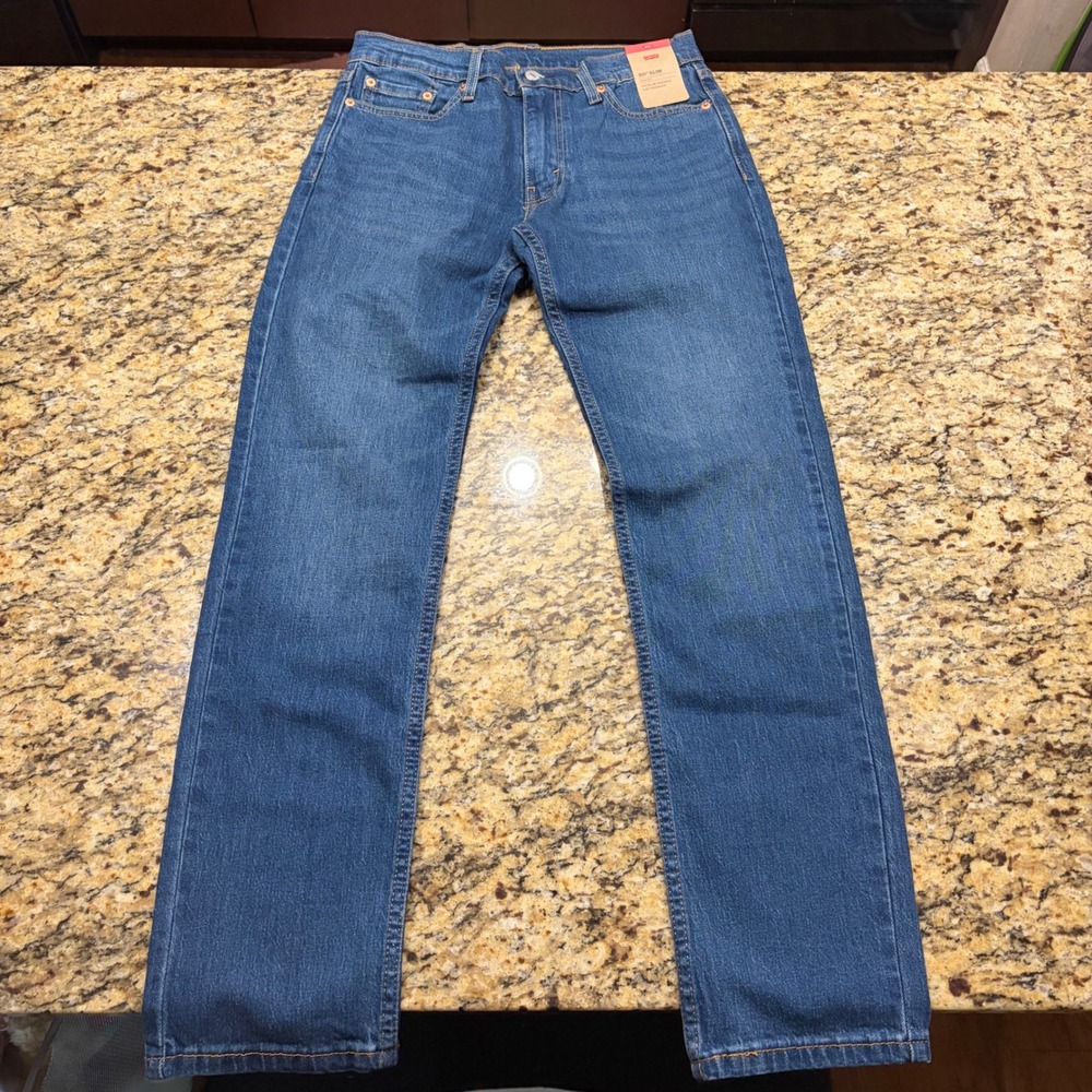 Levis 511 Slim Stretch Blue Denim Jeans Mens 30x32 Medium Wash ws